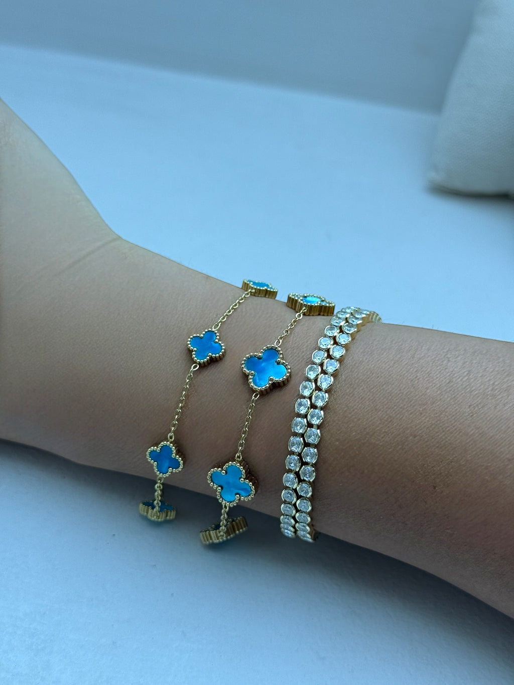 Medium Baby Blue Blossom Bracelets