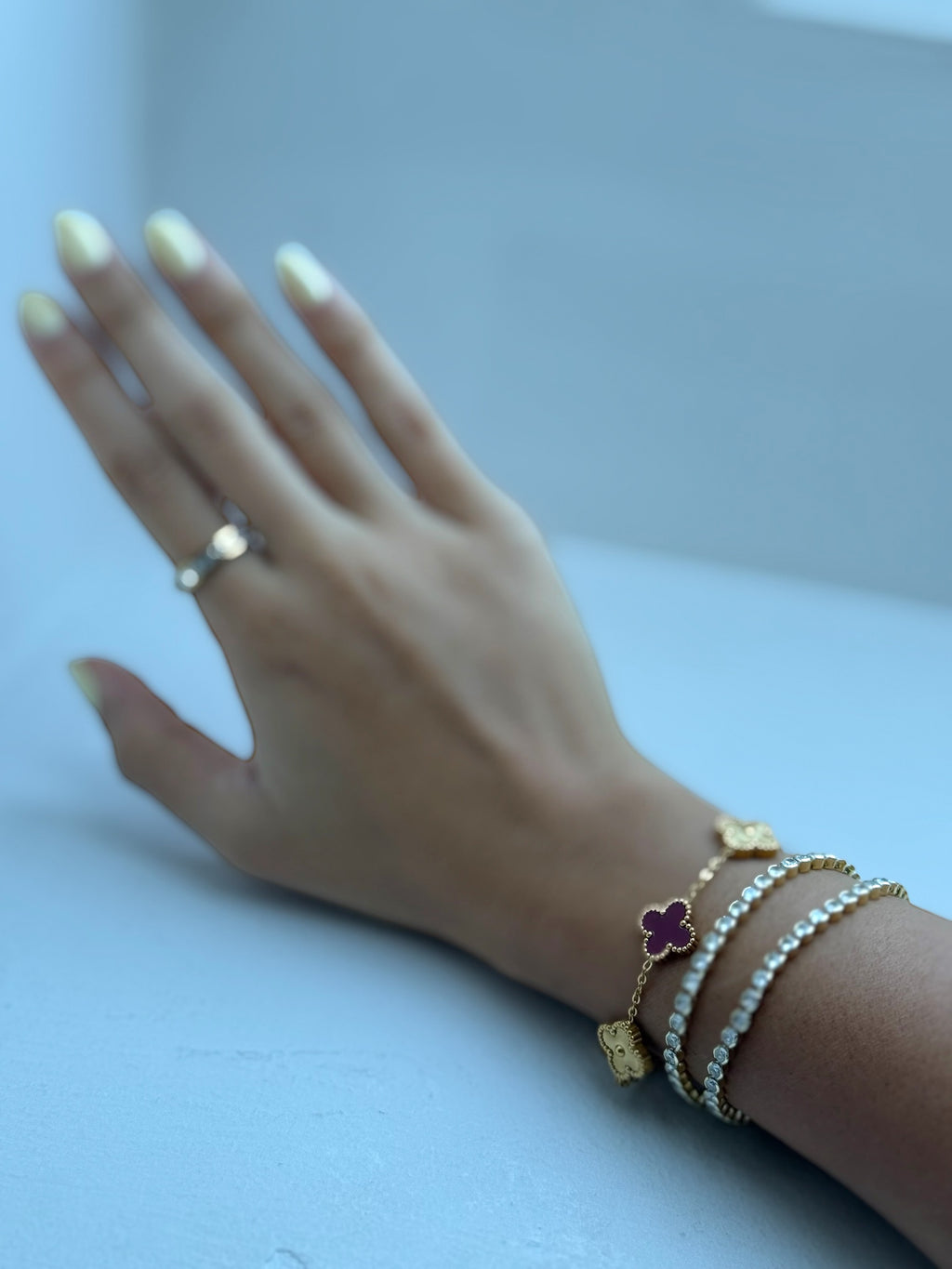 Large Red-Gold Blossom Bracelet