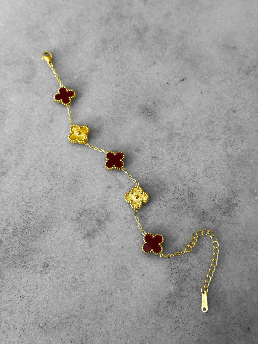 Large Red-Gold Blossom Bracelet