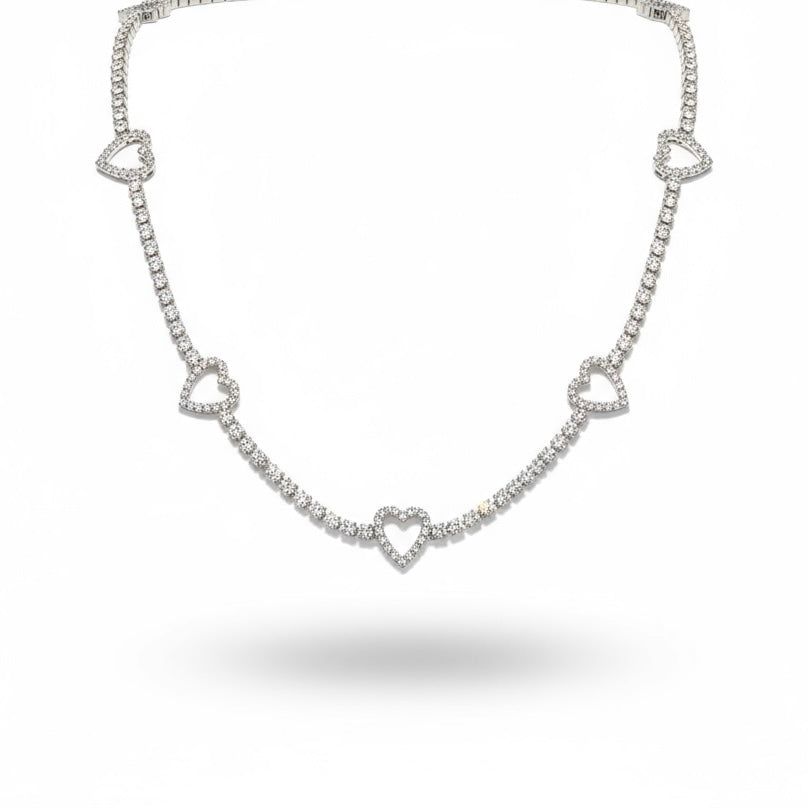 Heart Tennis Necklace