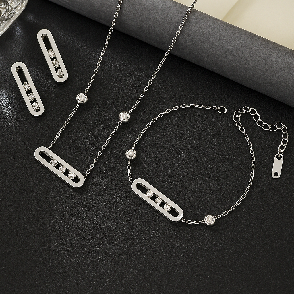 Silver Moving Stone Set