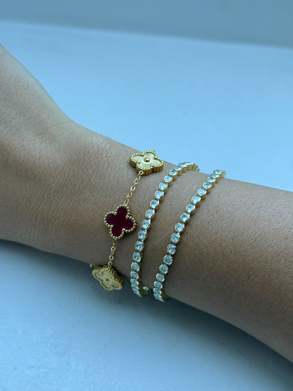 Large Red-Gold Blossom Bracelet