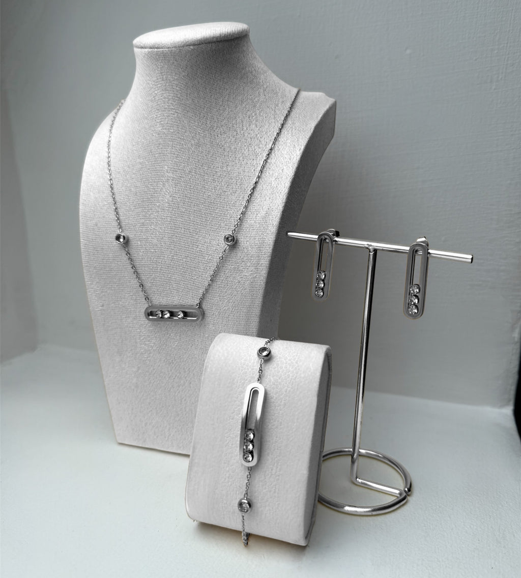 Silver Moving Stone Set