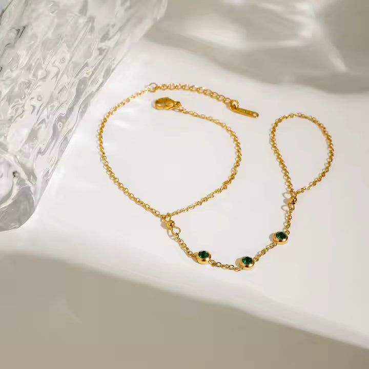 Green Diamond Hand Chain